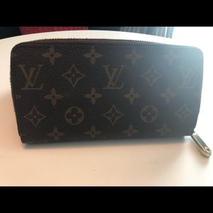 100% Auth Louis Vuitton Monogram Porte Monnaie Zip